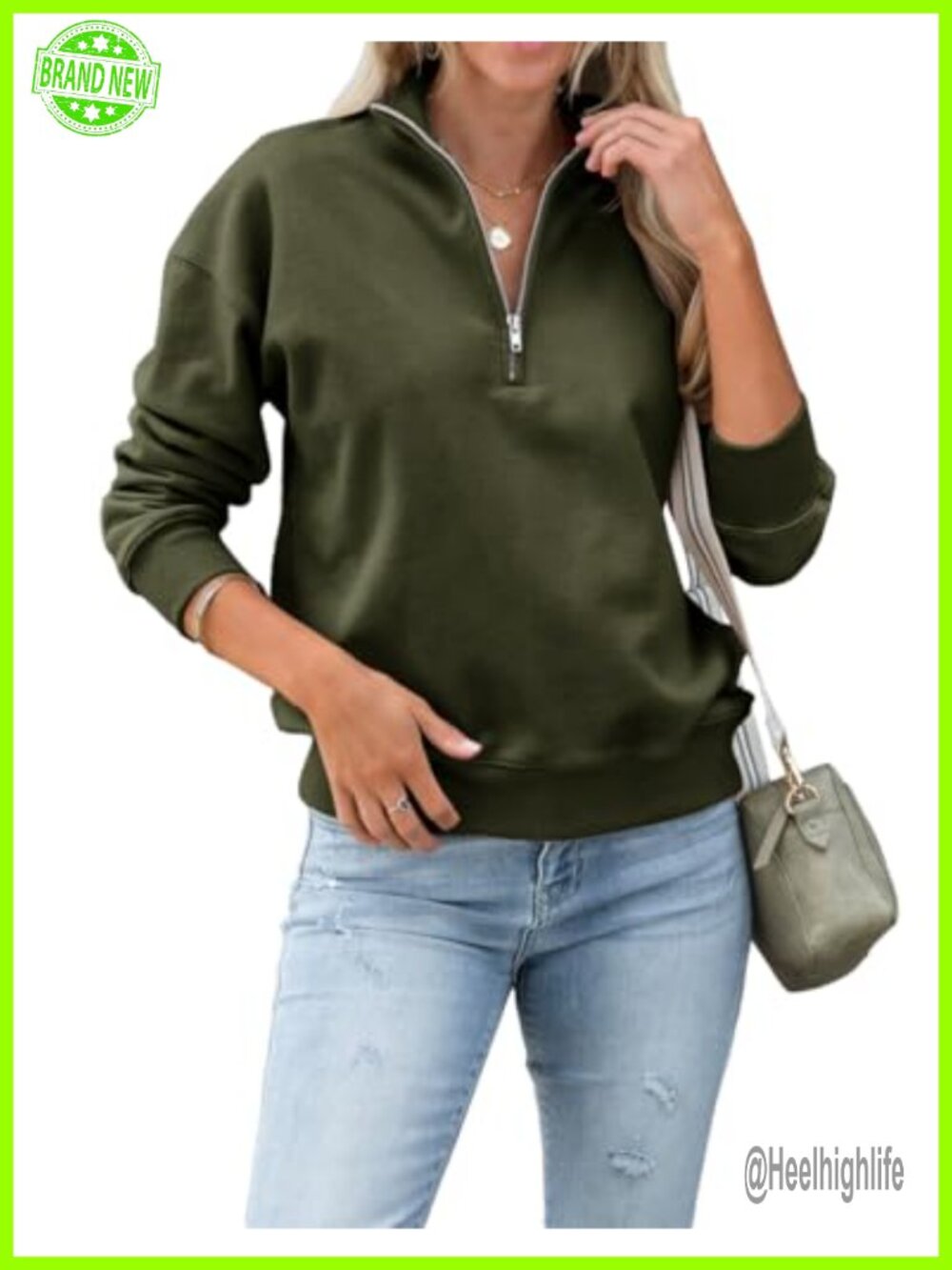 Womens Quarter Zip Pullover Sweatshirt Half Zip Casual Top Loose Fit